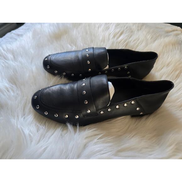 New Anthropologie Suede Studio Studded Black Loafers - EU 40.5 - Picture 2 of 4